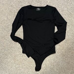 Classic Black Long-Sleeve Bodysuit - Unbranded